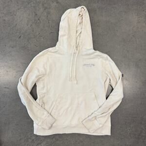 Vintage Y2K Vineyard Vines Cream Beige Surf Coastal Hoodie Sweatshirt Medium
